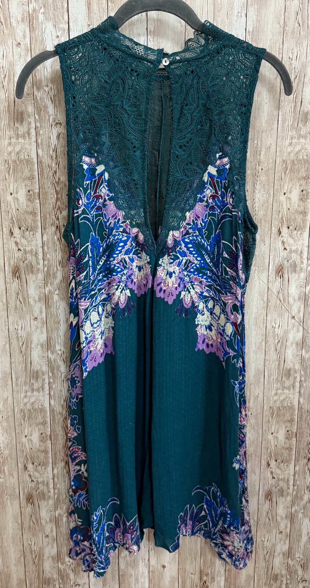 FREE PEOPLE TEAL FLORAL Women Size S Tunic