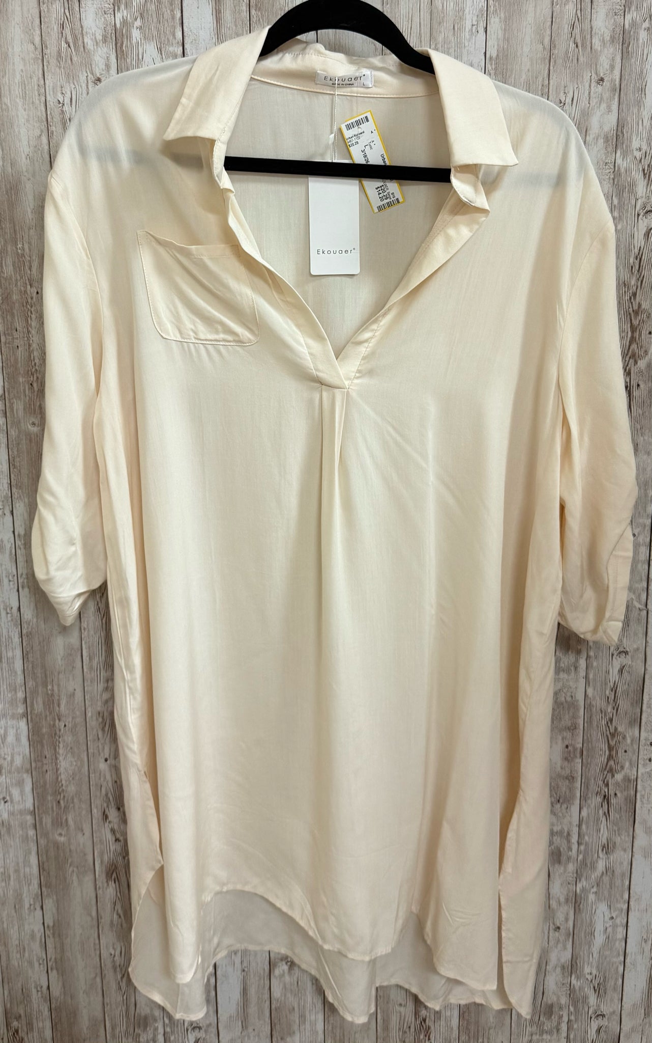 EKOUAER Beige Women Size L Tunic