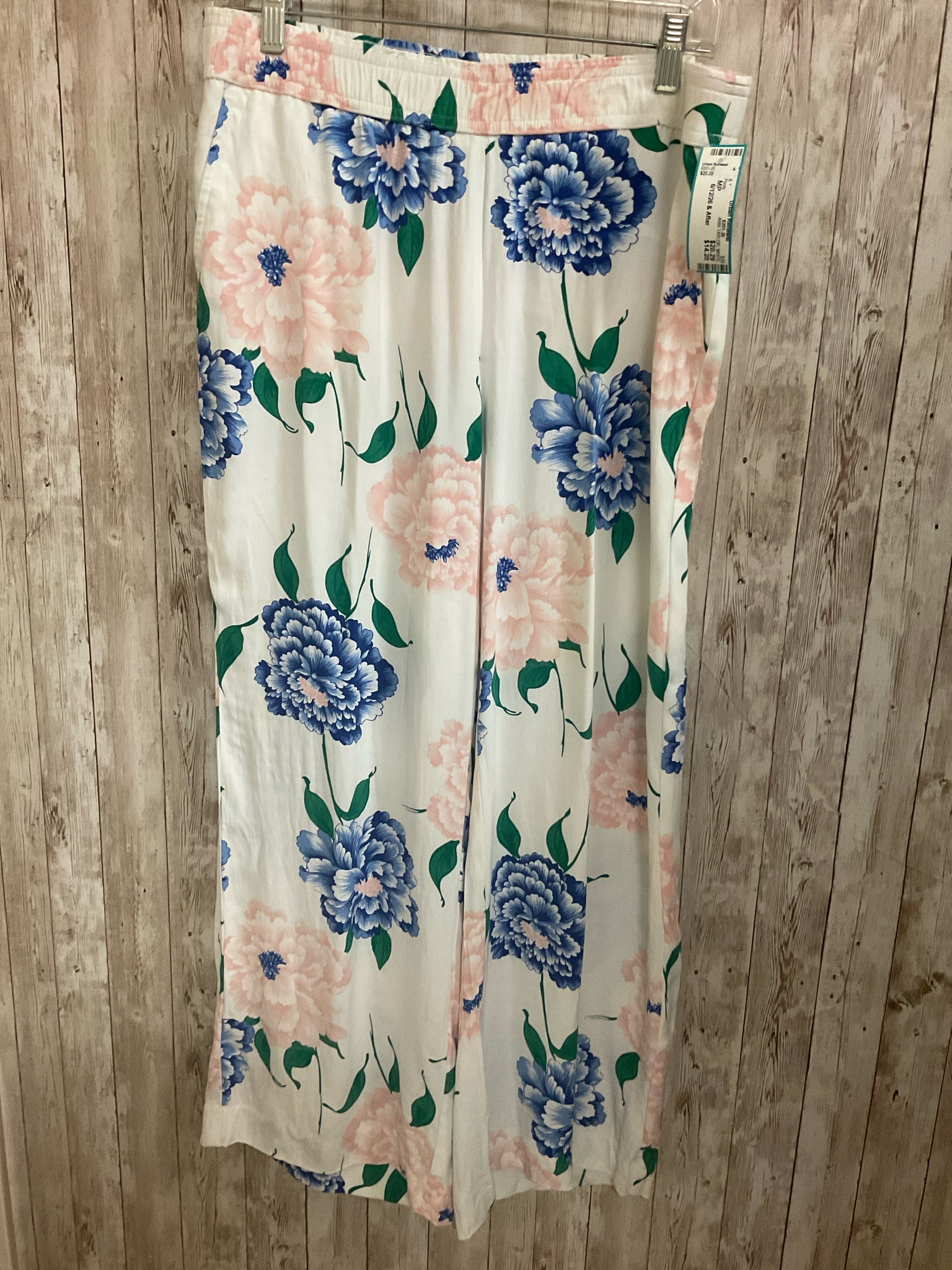 Size MP ANN TAYLOR WHITE AND BLUE FLORAL Pants