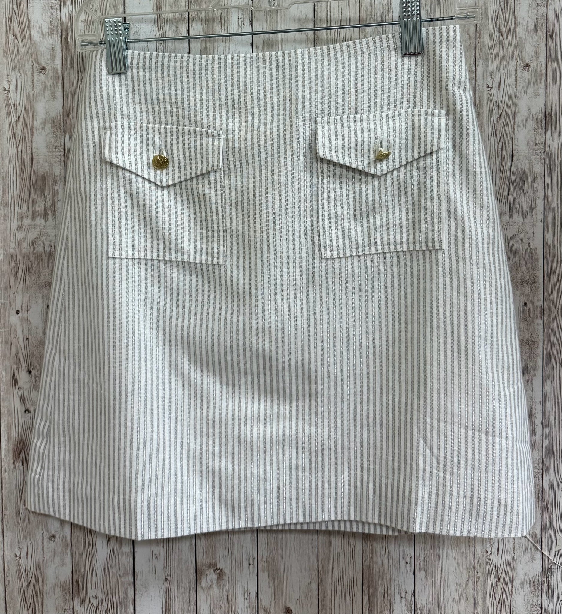 Size 00 J CREW WHITE AND SILVER Skirt