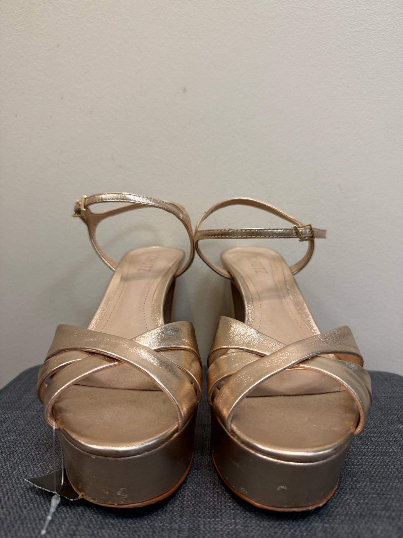 SCHUTZ 8 Gold Sandals