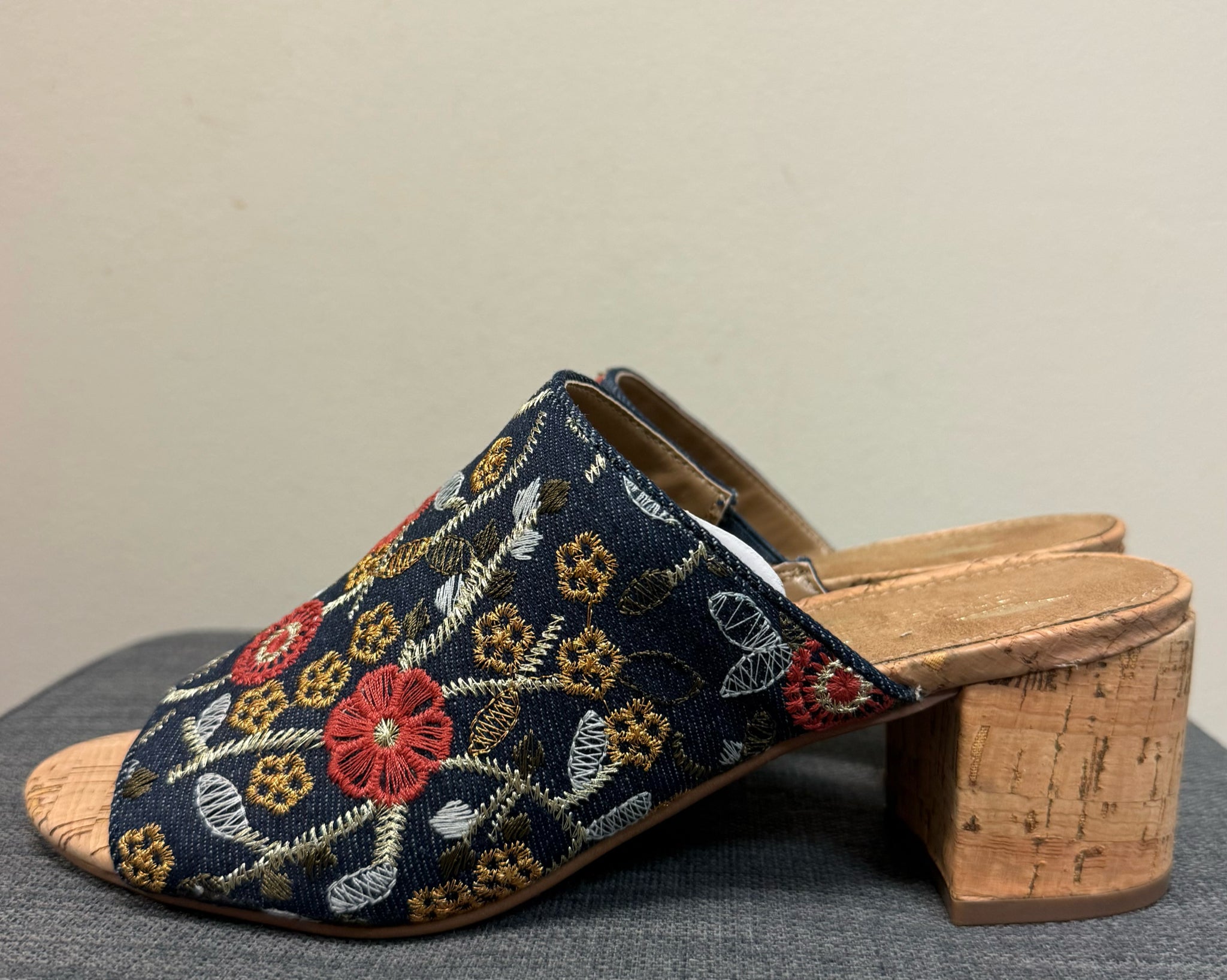 7 AEROSOLES DENIM PRINT Sandals