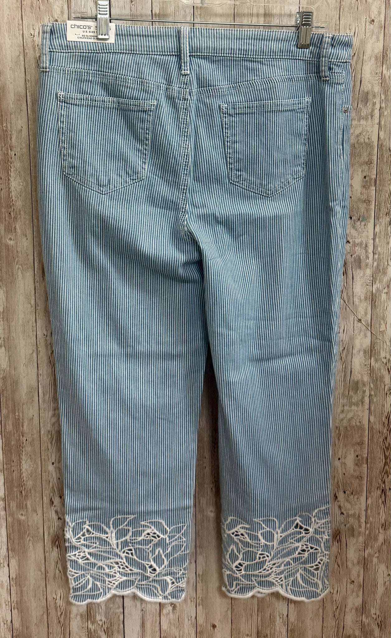 Size 10 CHICO'S BLUE STRIPE Pants
