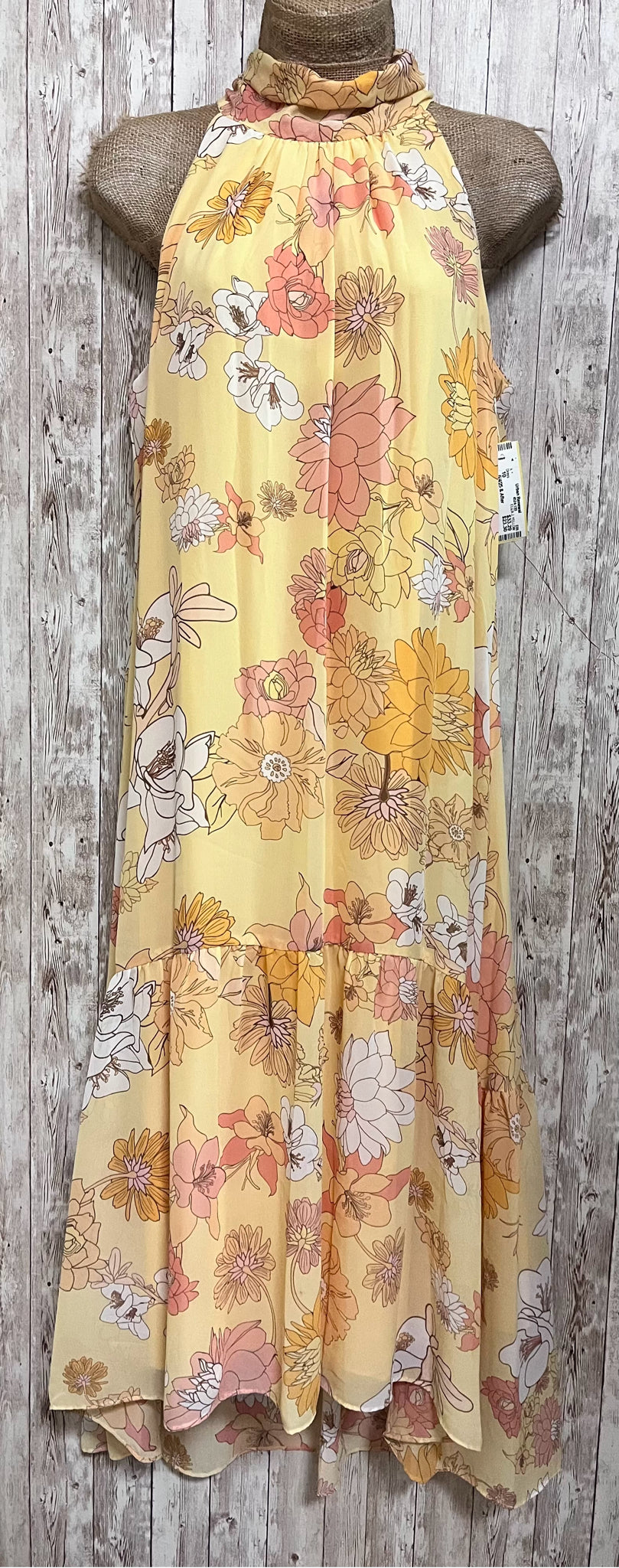 ELIZA J Size 10 YELLOW FLORAL Dress