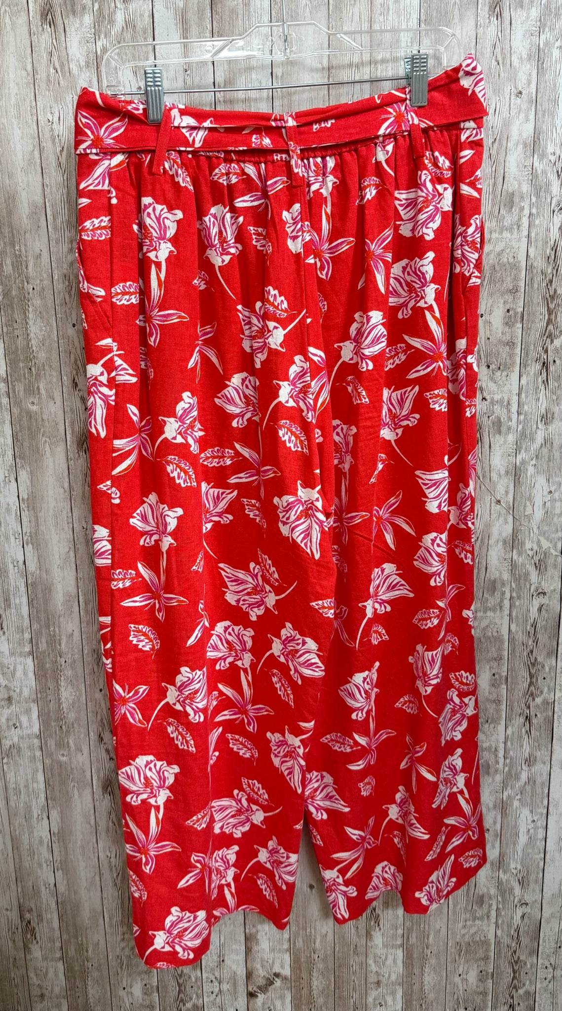 Size L MAISON D'AMELIE ORANGE AND WHITE FLORAL Pants