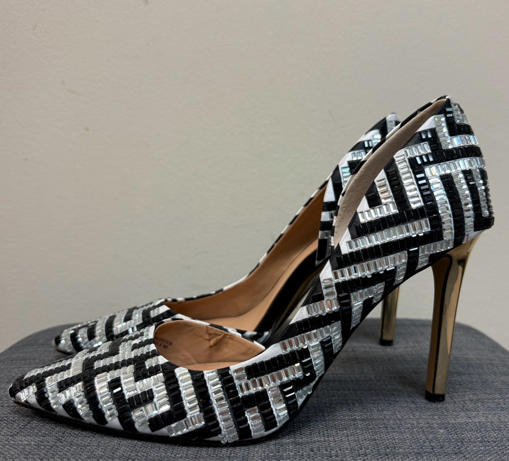 6.5 INC Black and Silver SHOES