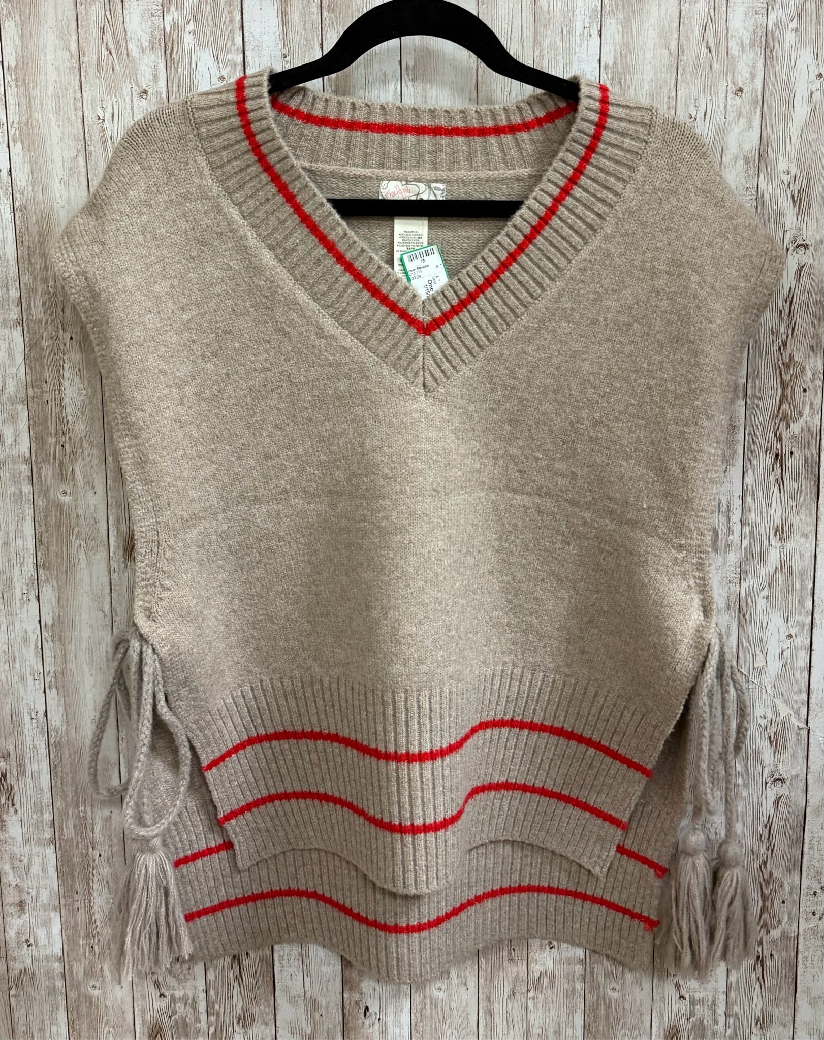 Size One Size FREE PEOPLE TAN AND RED Vest