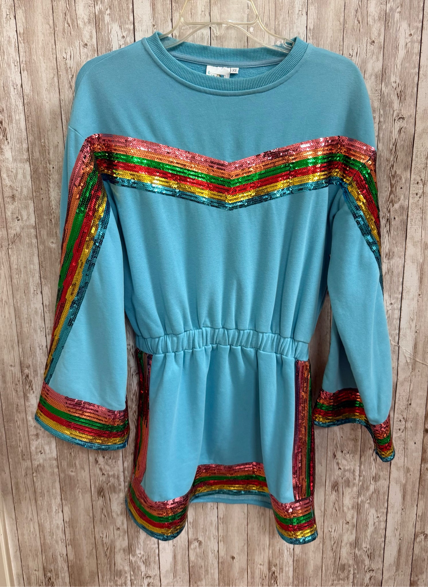 Size XS QUEEN OF SPARKLES BLUE MULTI Dress