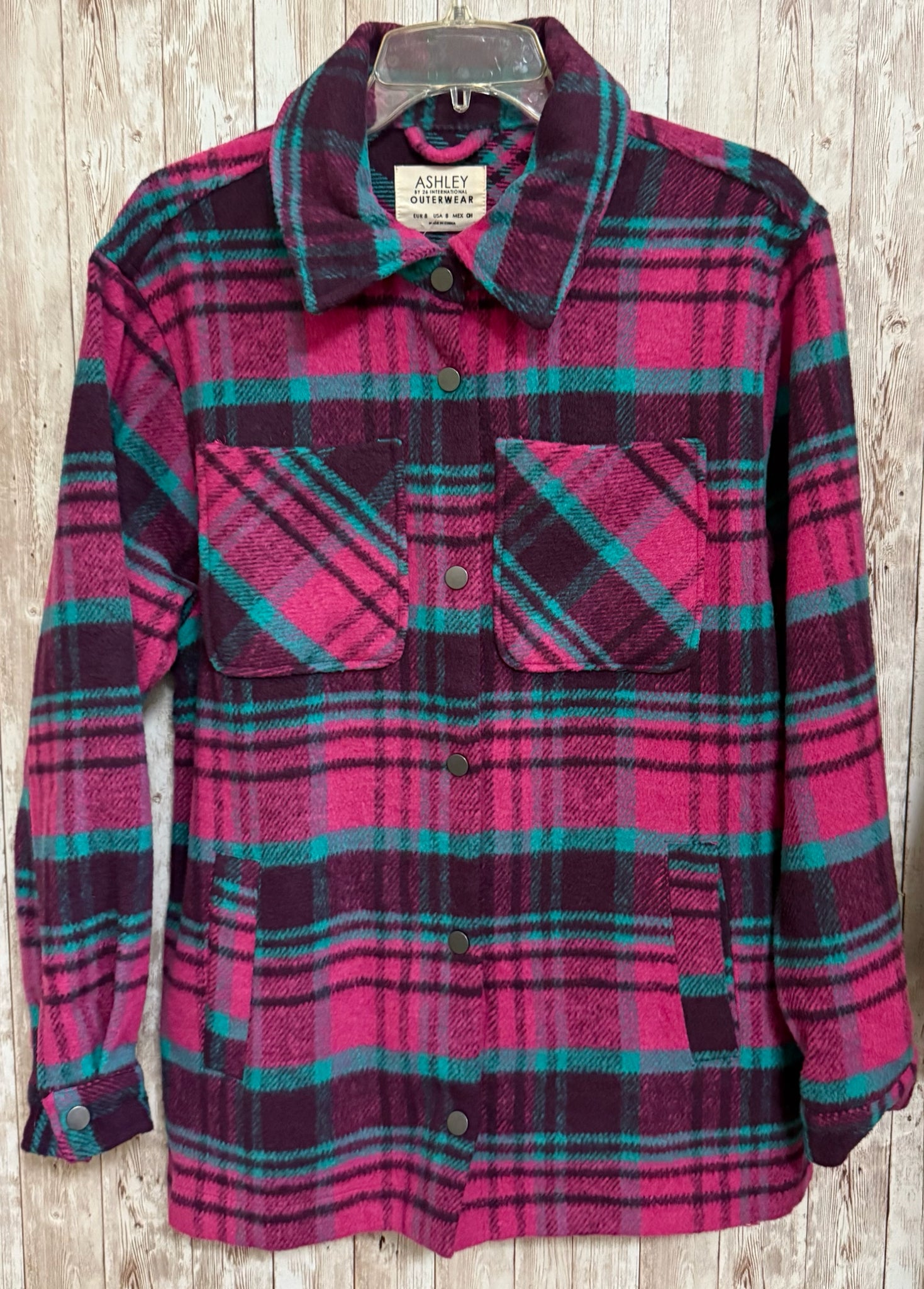 Size 8 ASHLEY PINK PLAID Top