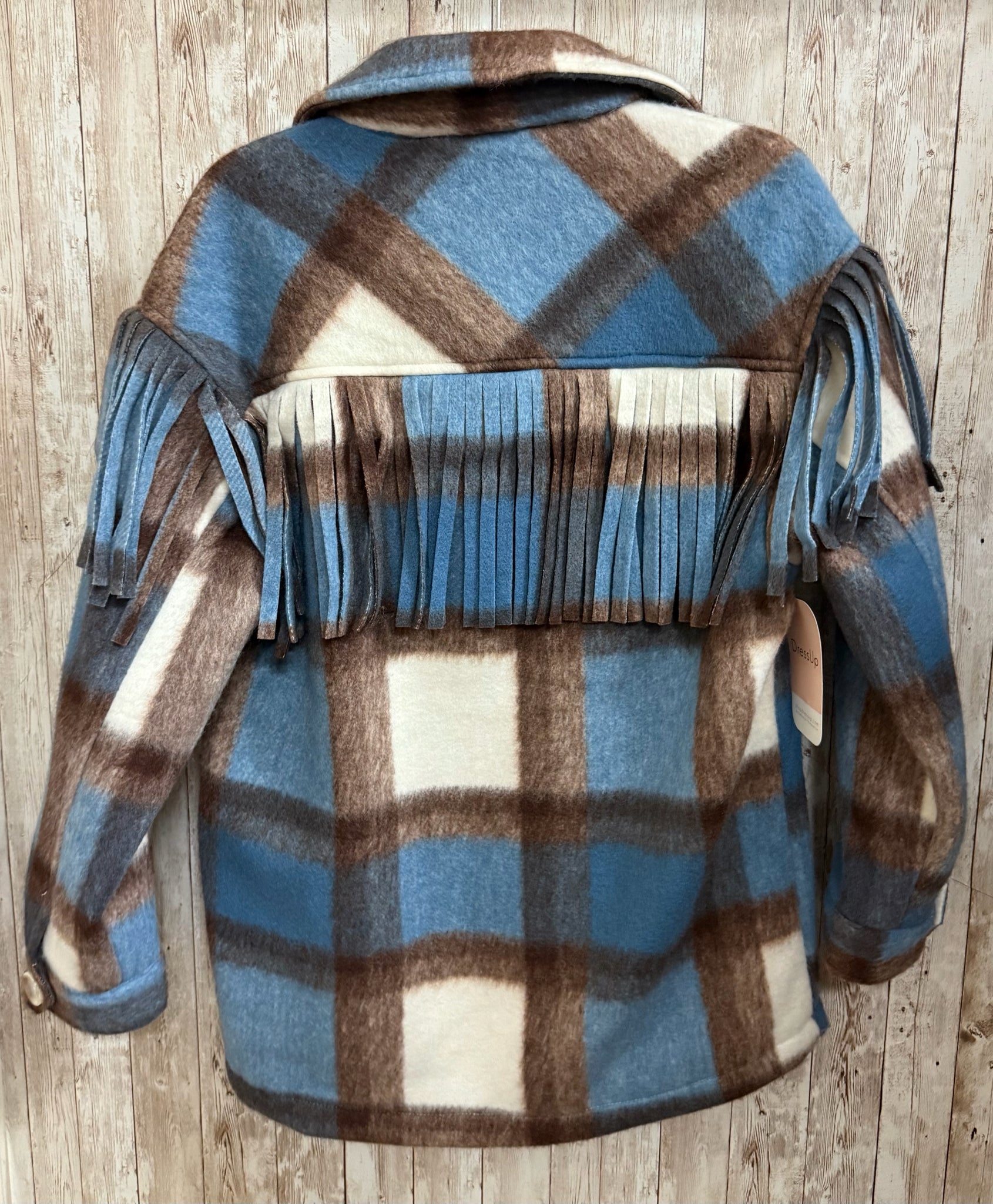 BLUE AND BROWN STOOSH Size S SHACKET