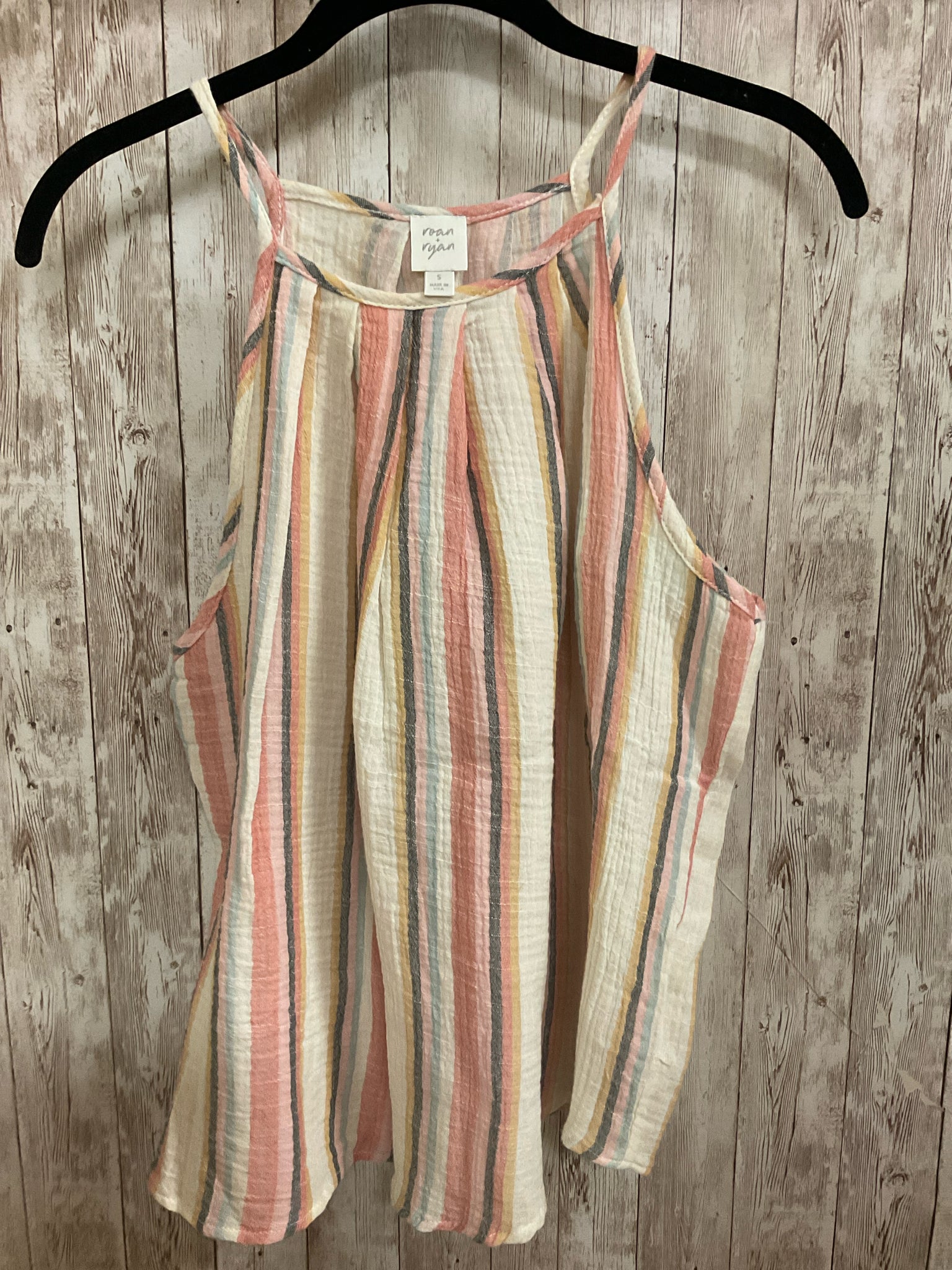 Size S ROAN + RYAN CREAM STRIPE Top