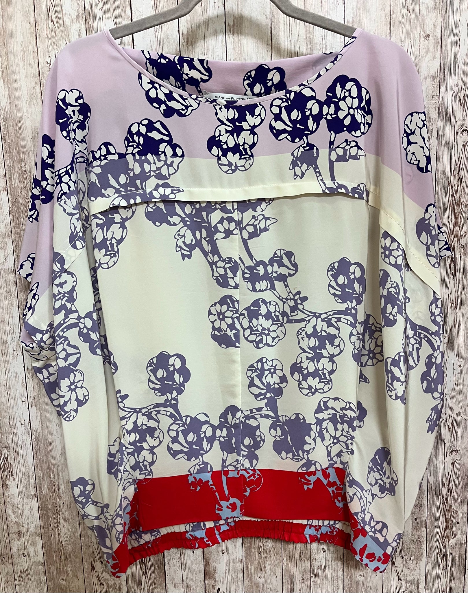 Size S DIANE VON FURSTEN VIOLET PRINT Top