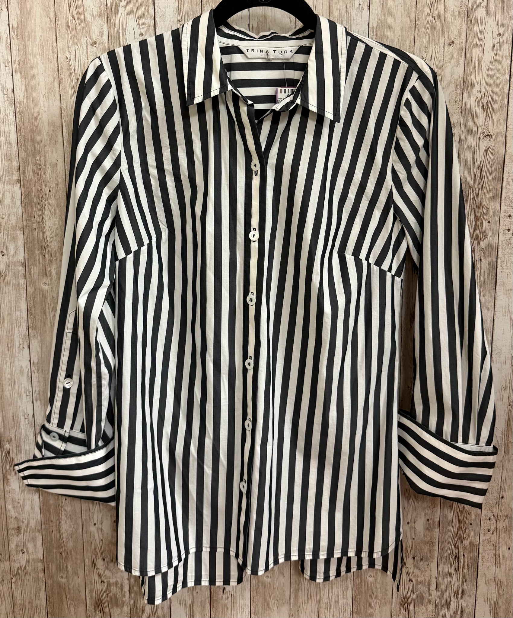 Size M TRINA TURK White and Black Top