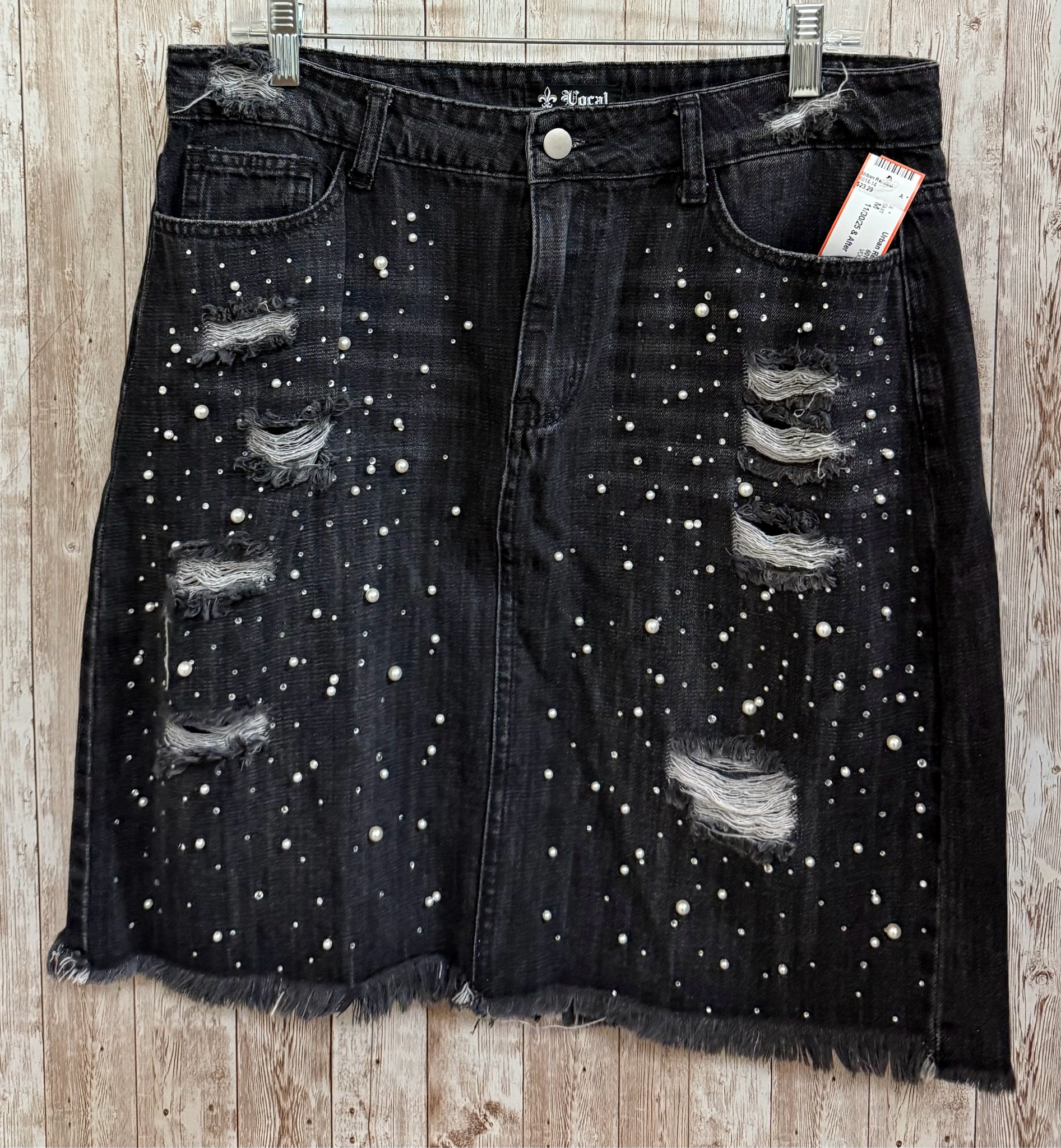 Size M VOCAL Black Denim Skirt