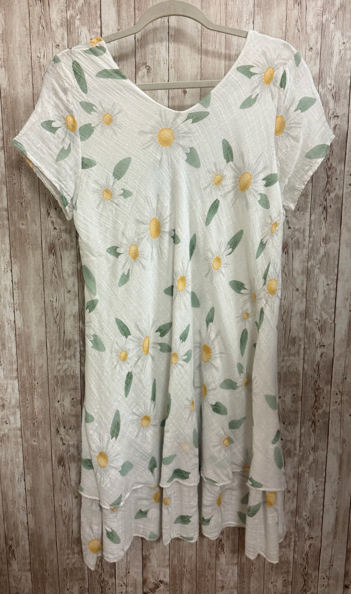 Size L TEMPO PARIS WHITE AND YELLOW Dress