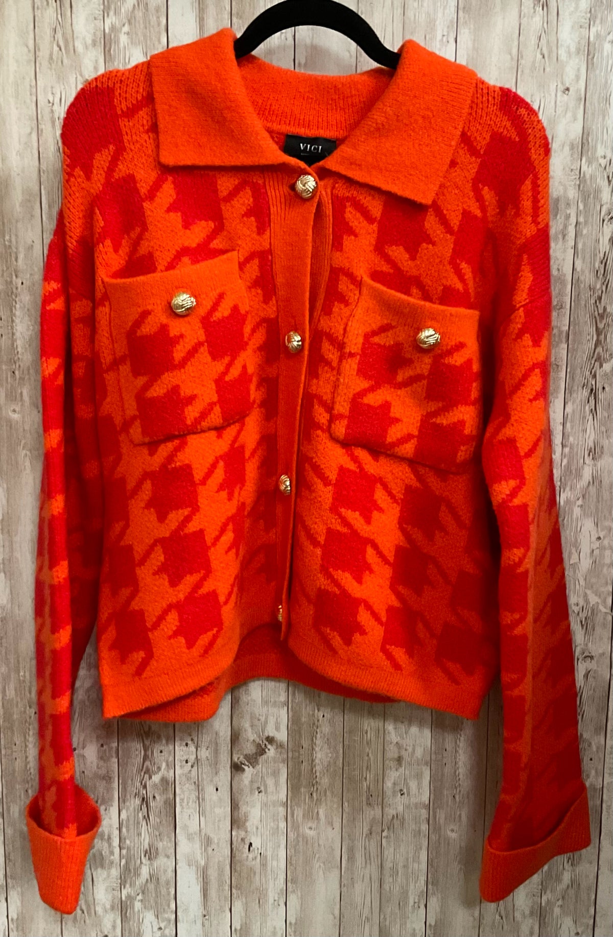 Size M VICI ORANGE RED Cardigan
