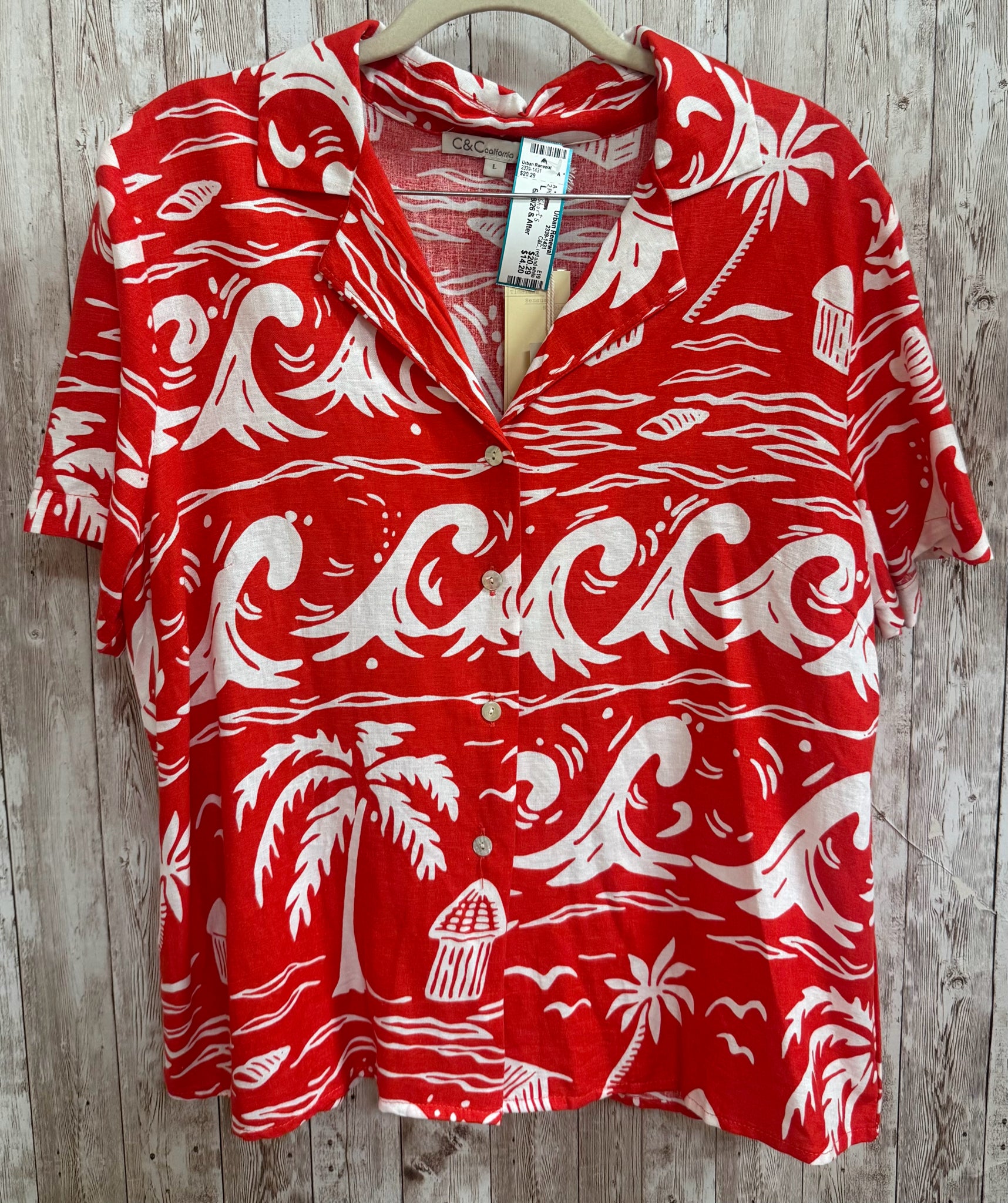 Size L C&C red and white 2 PC Dress