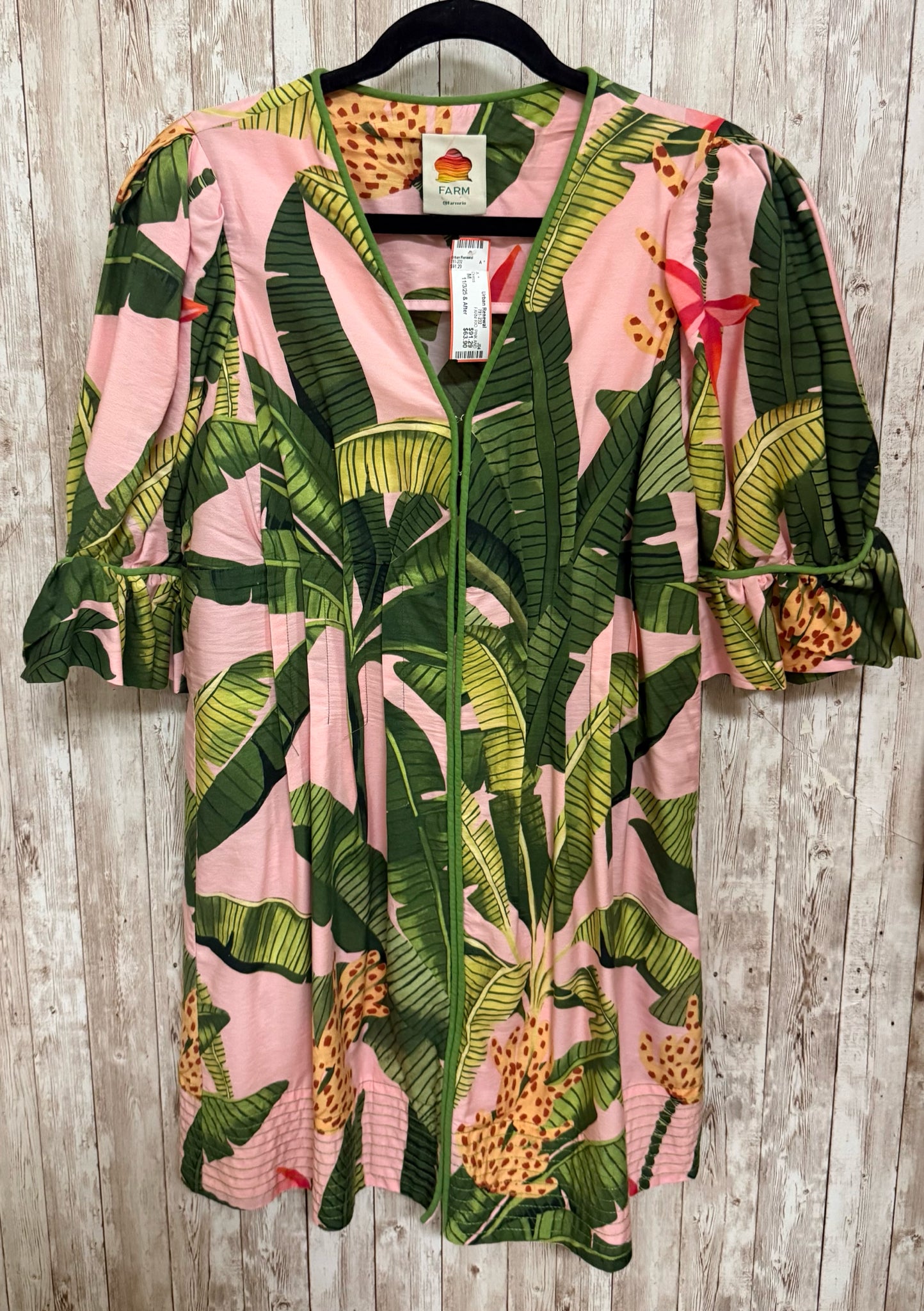 Size M FARM RIO PINK AND GREEN Dress