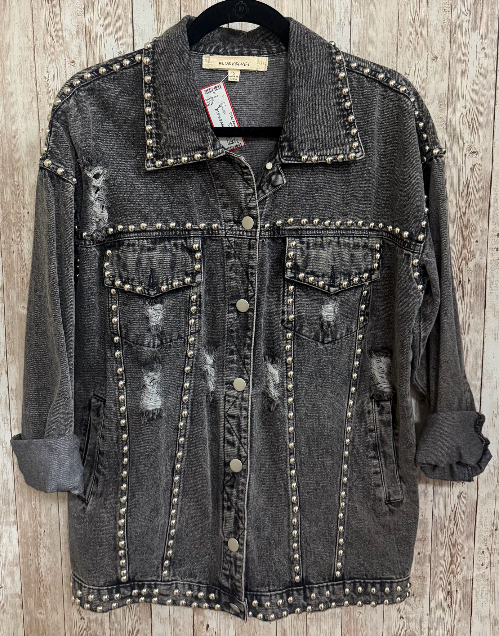 Size S BLUE VELVET Black Denim SHACKET