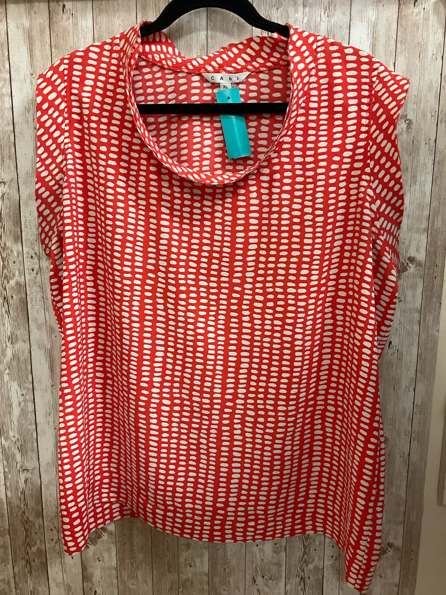 Size XL CABI Orange Print Top