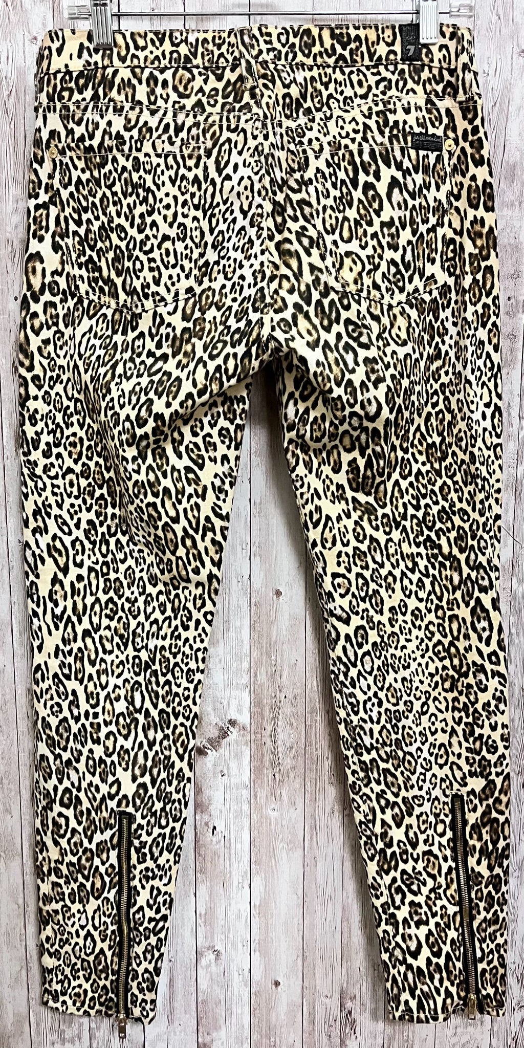 SEVEN FOR ALL MAN Size 6 BLACK AND TAN Pants
