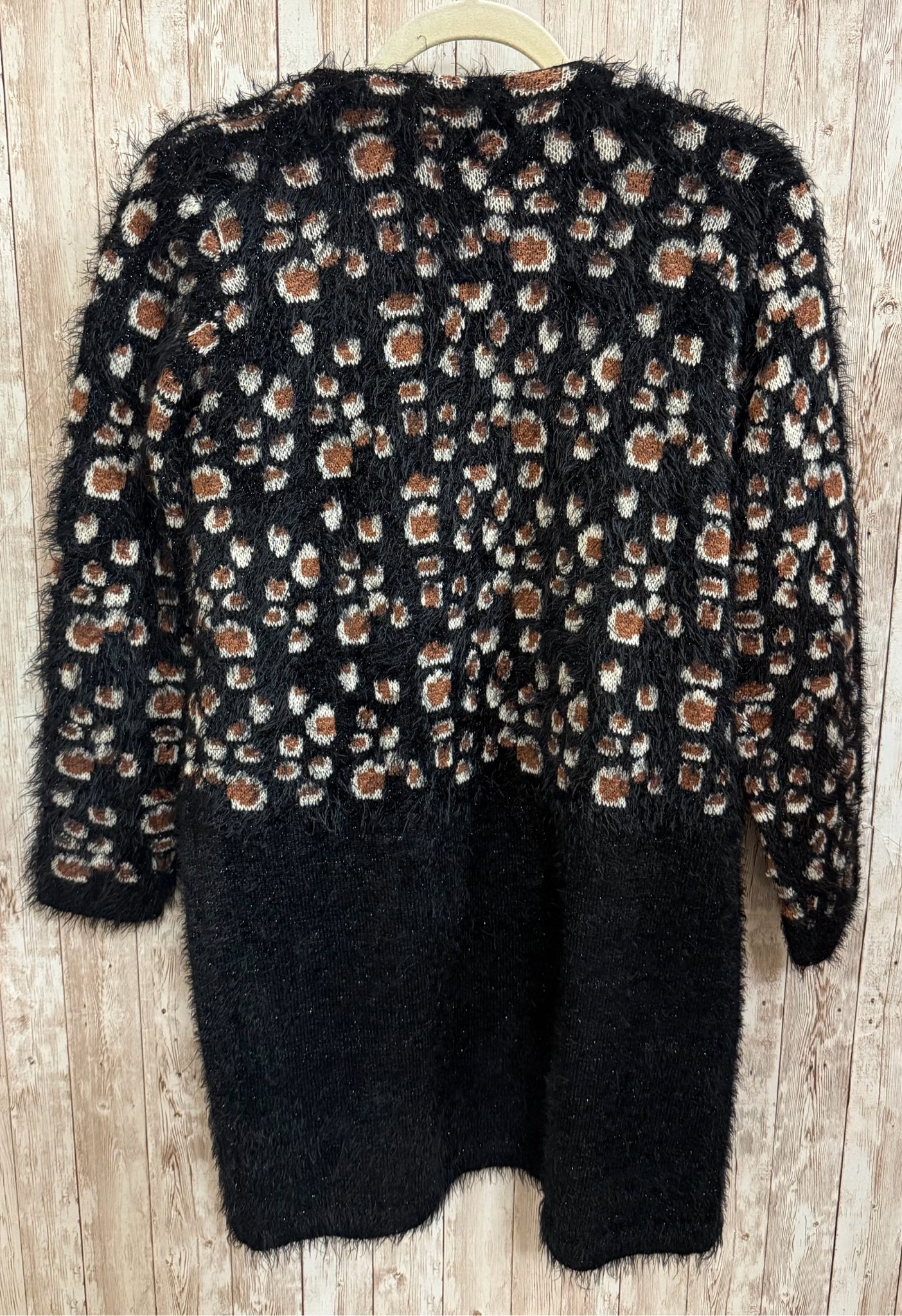 Size S LA FEEVERTE Black Print Cardigan