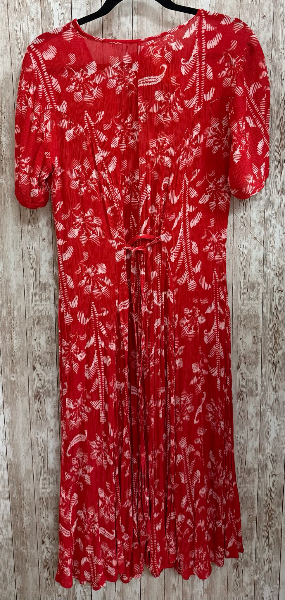 Size L ORIENTIQUE RED AND WHITE PRINT Dress