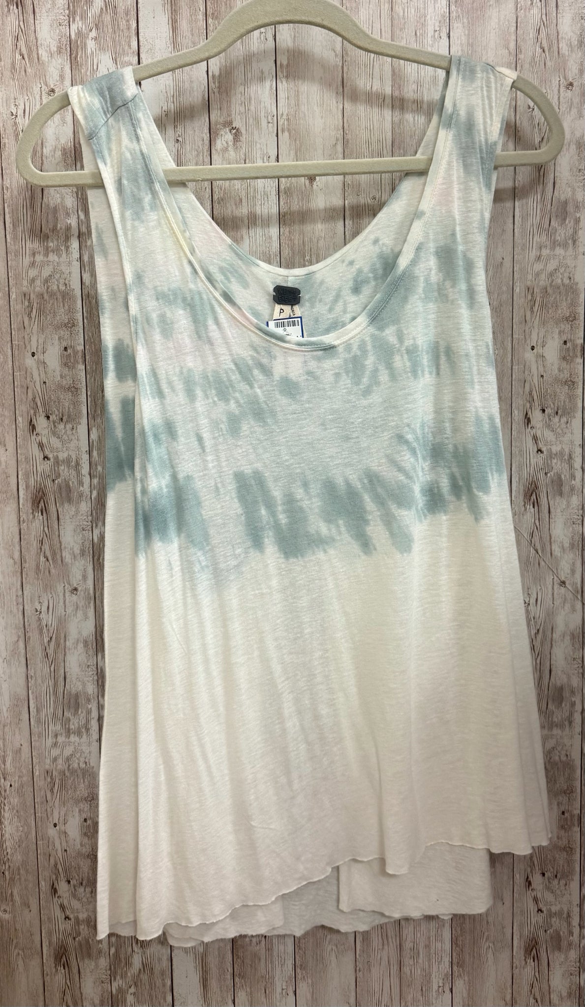 Size S FREE PEOPLE WHITE AND TEAL Top