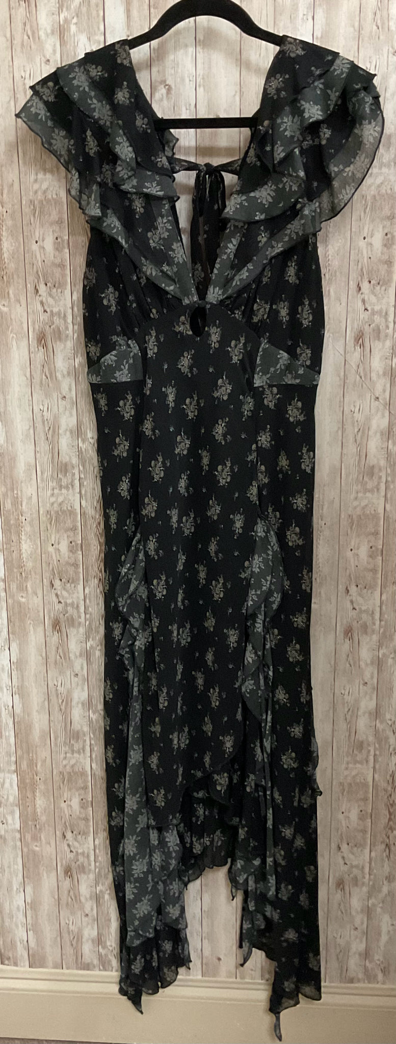 Size L FREE PEOPLE BLACK FLORAL Dress