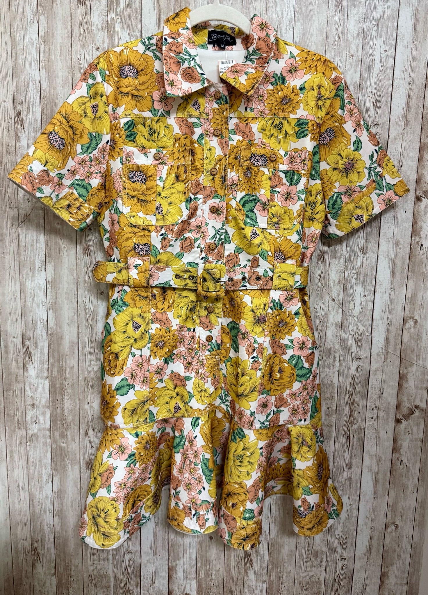 BOUTIQUE BY RENEE Size M YELLOW FLORAL Dress