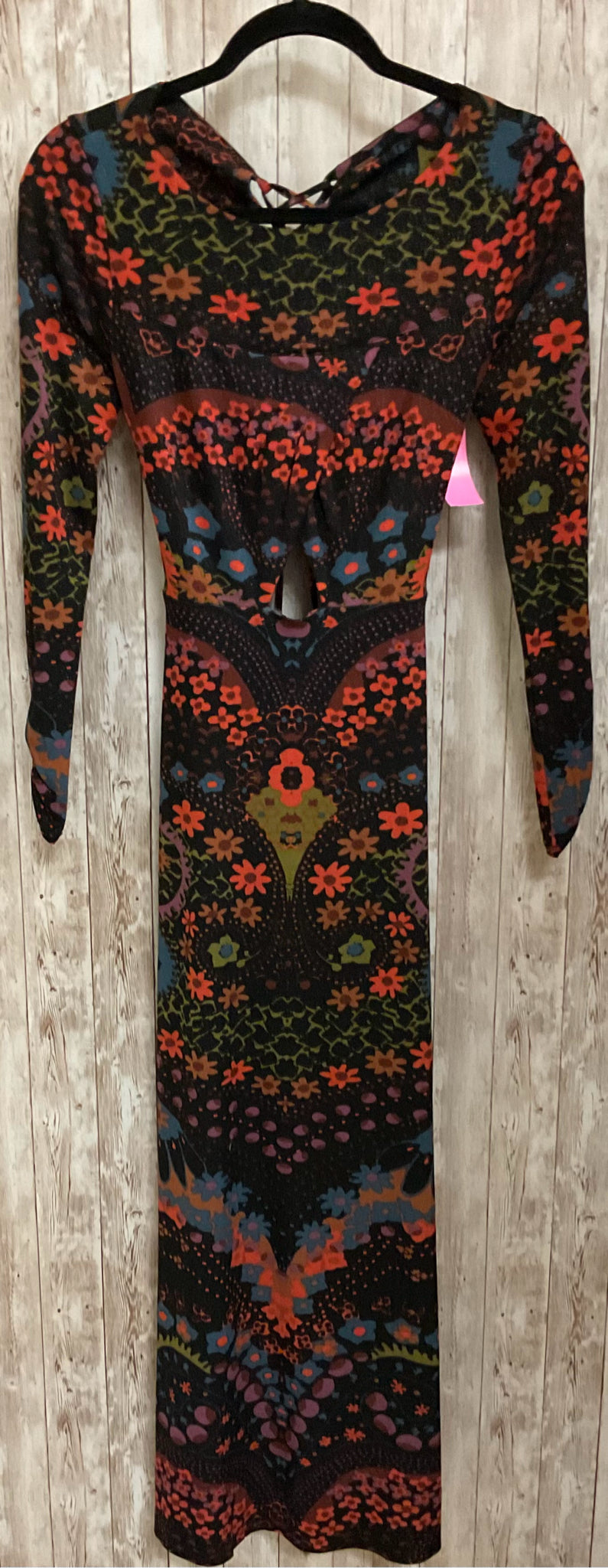 Size S FREE PEOPLE BLACK AND RUST FLORAL Dress