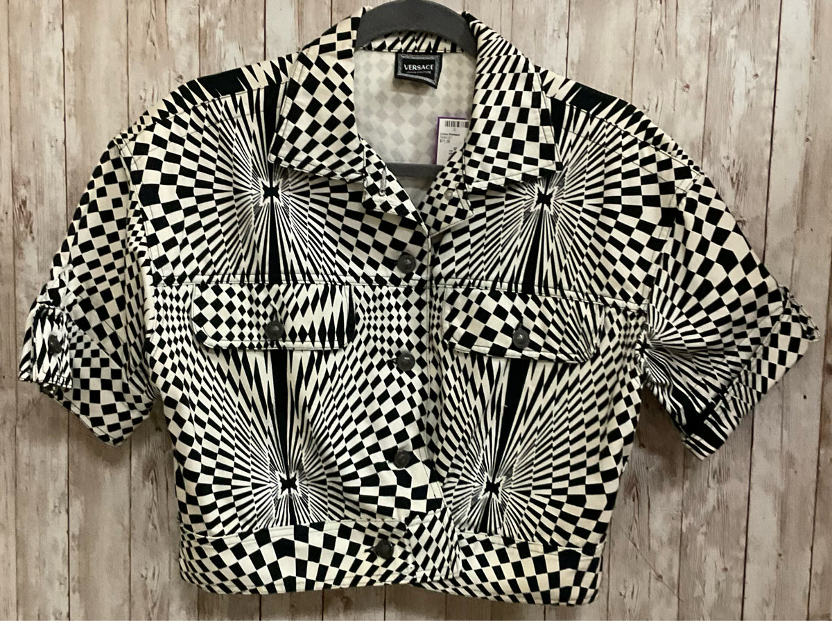 Size S VERSACE BEIGE AND BLACK Jacket