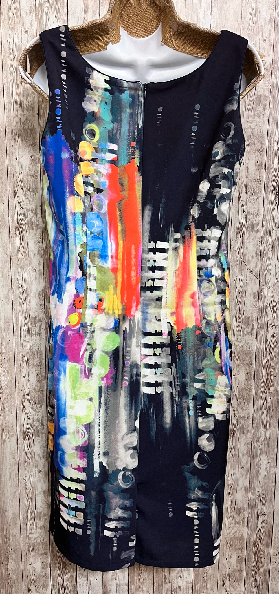 Size 8 MARIO SERRANI NAVY MULTI Dress