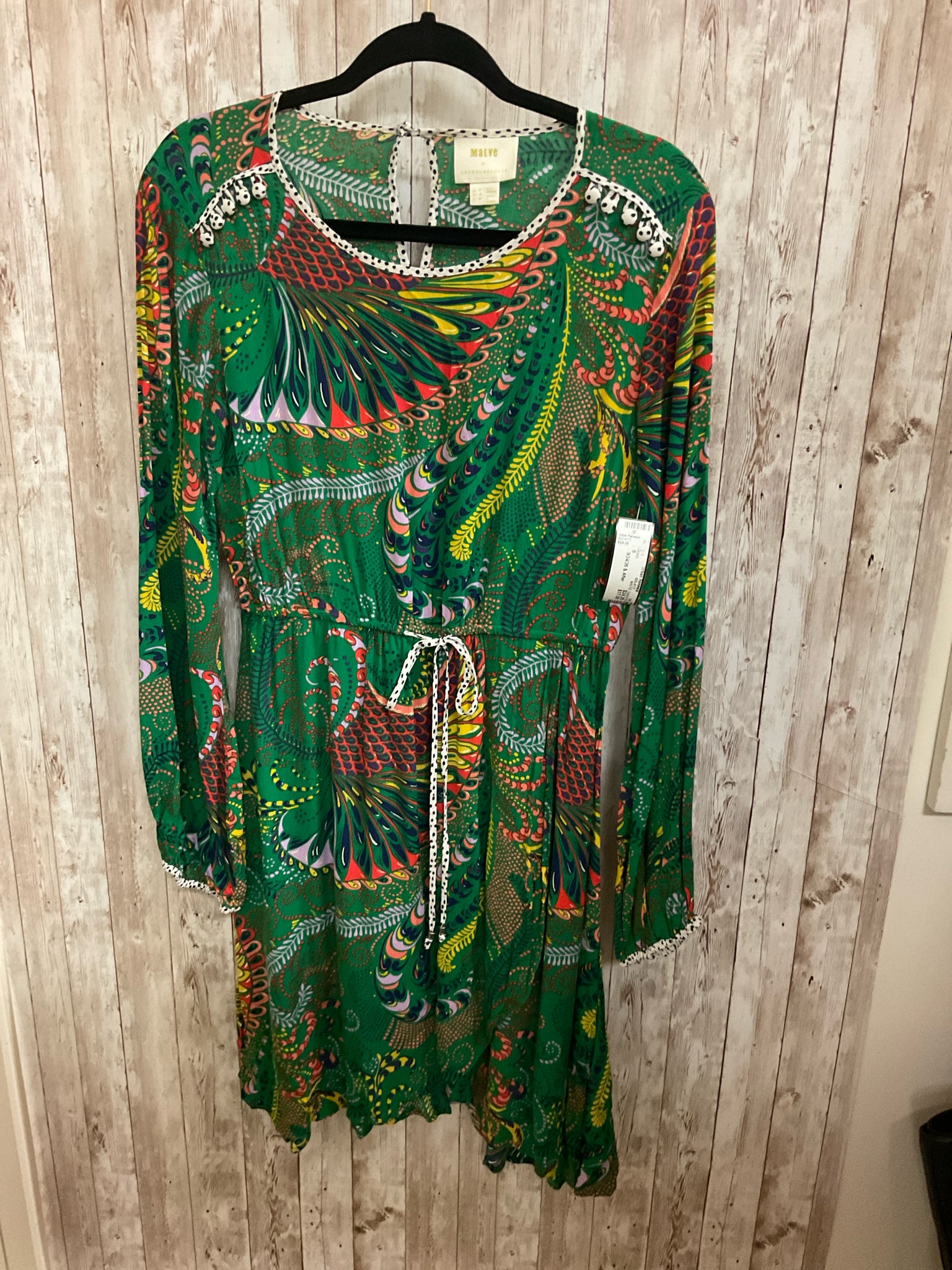 Size 6 MAEVE Green Print Dress