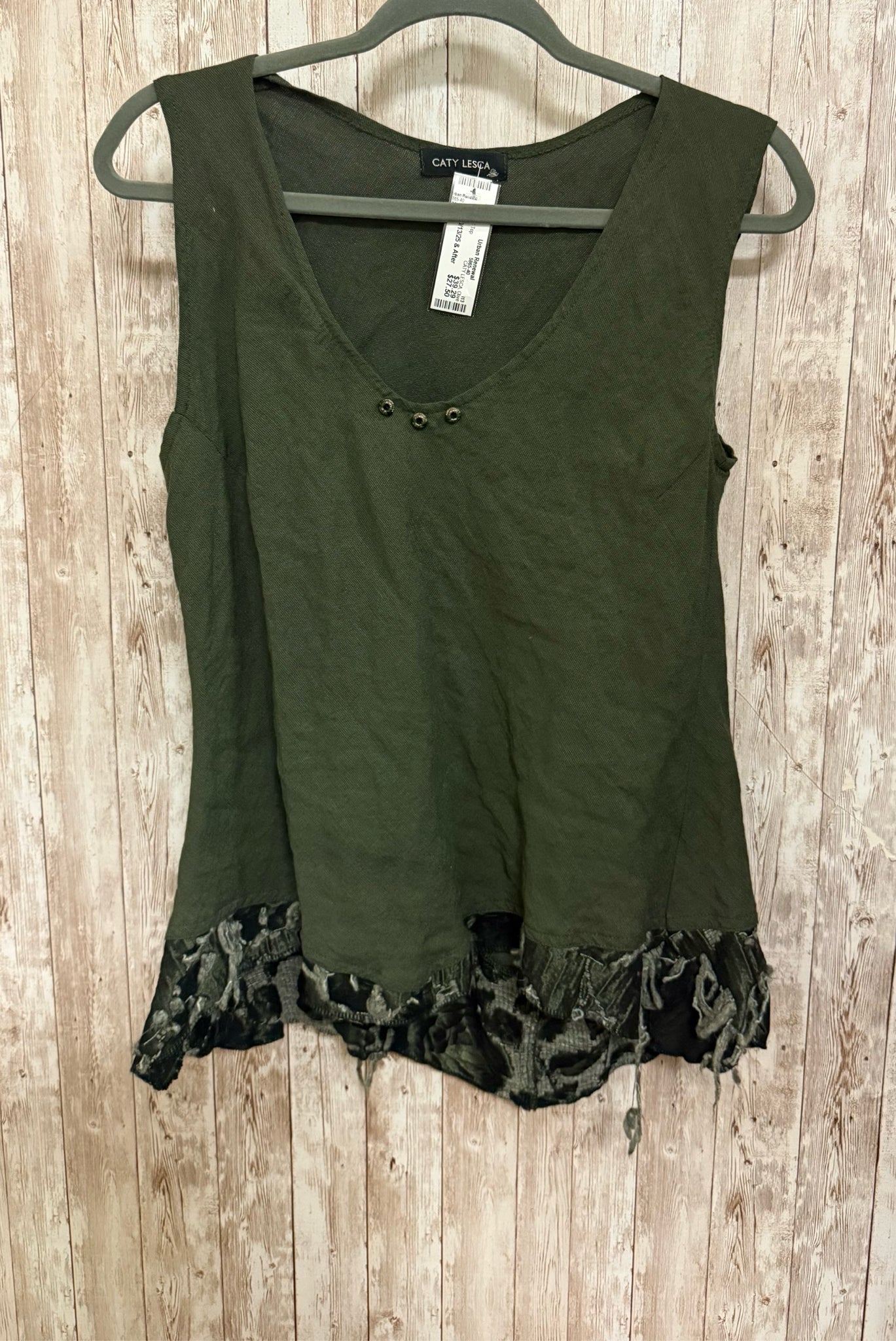 Size M CATY LESCA Olive 2 PC Top