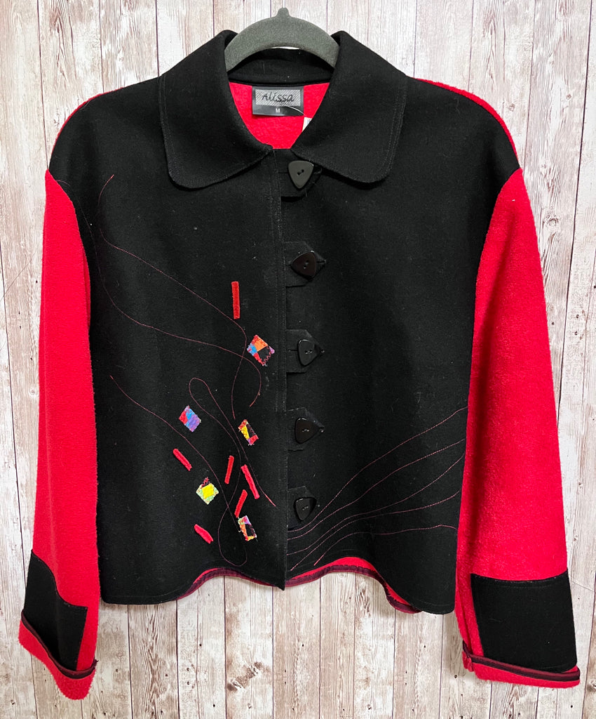 Size M ALISSA RED AND BLACK Jacket