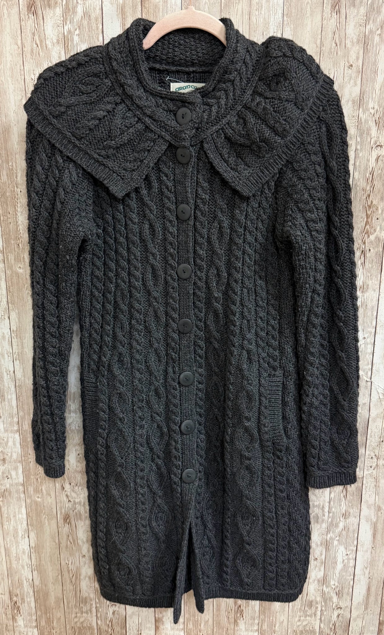 Size S ARAN CRAFTS Gray Cardigan