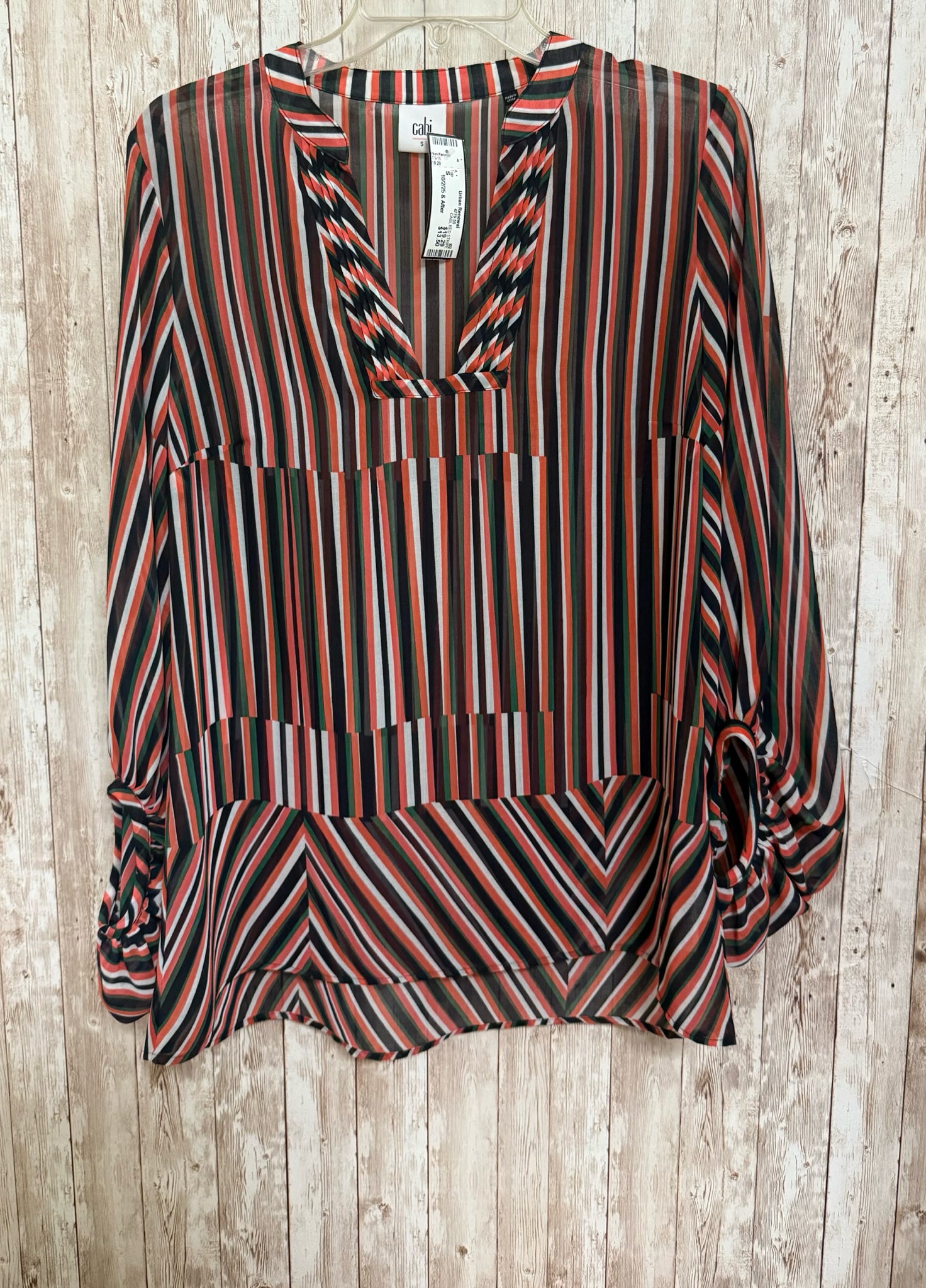 Size S CABI RED STRIPE Top