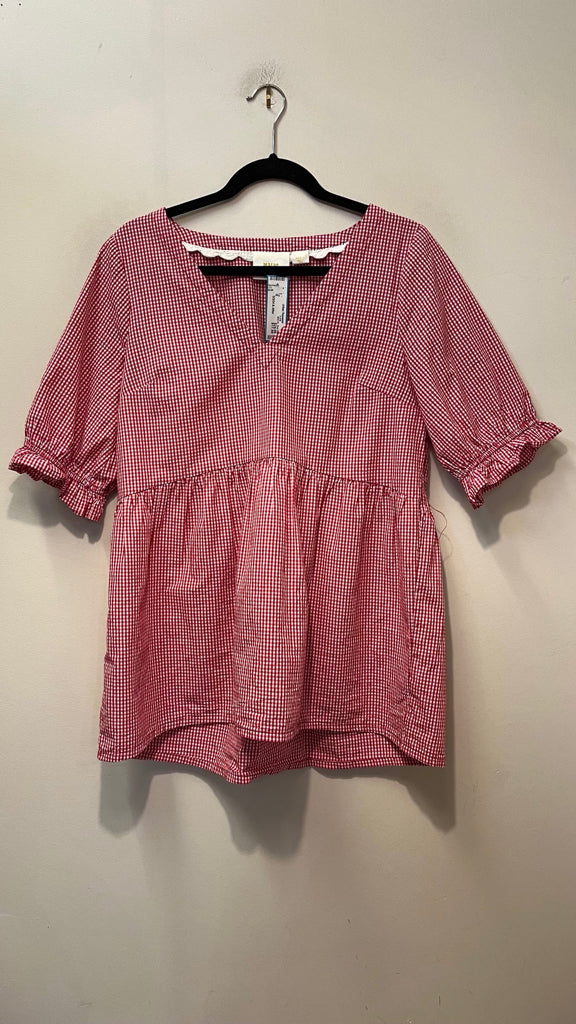 Size S MAEVE Red Plaid Top