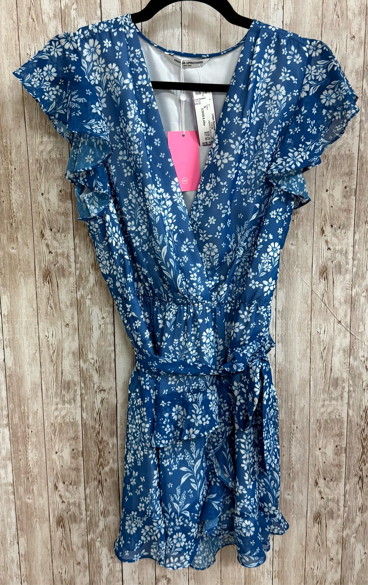 Size S AMANDA UPRICHARD BLUE FLORAL Dress