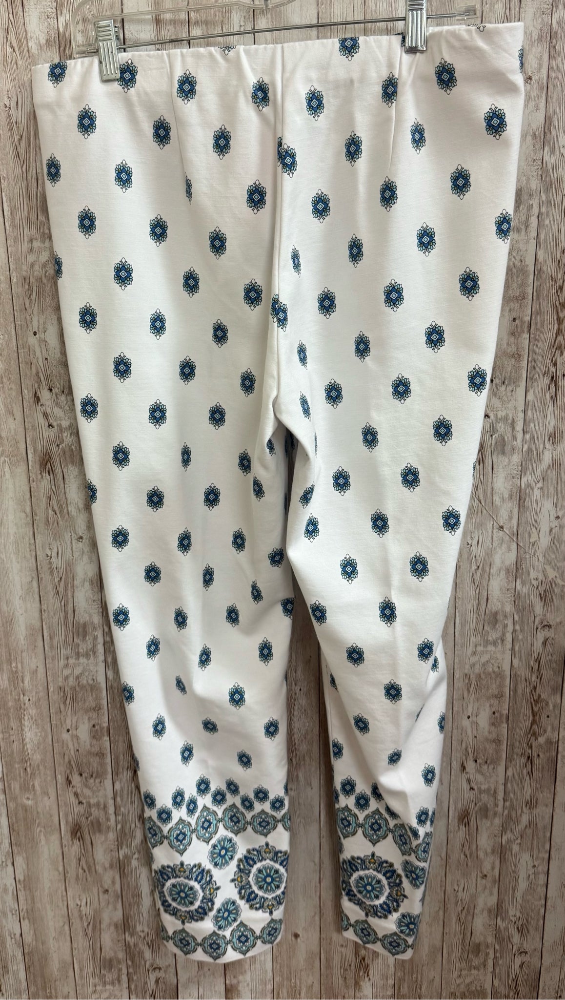 Size 12 J.JILL White Print Pants