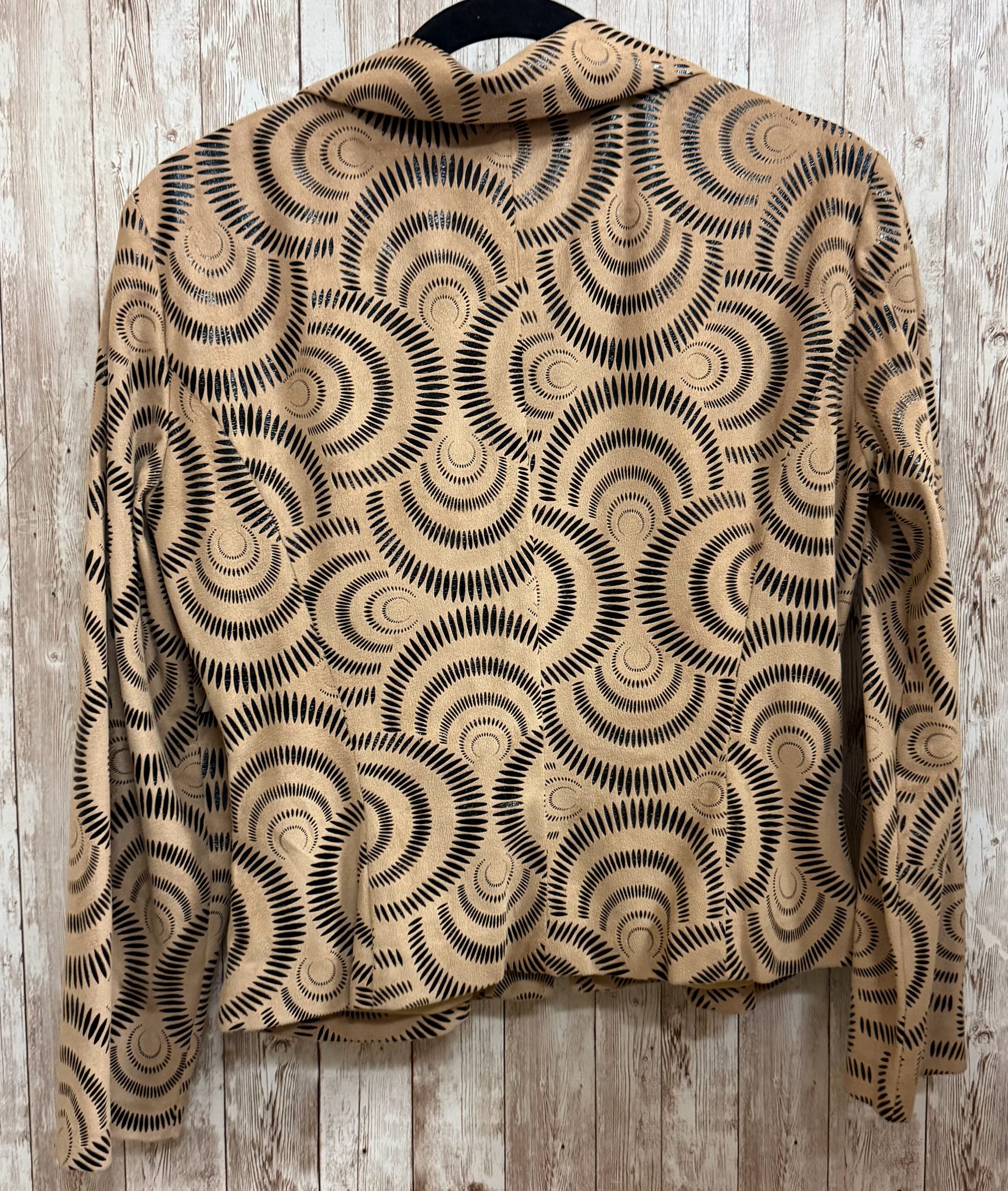 Size 6 JOSEPH RIBKOFF TAN AND BLACK PRINT Jacket