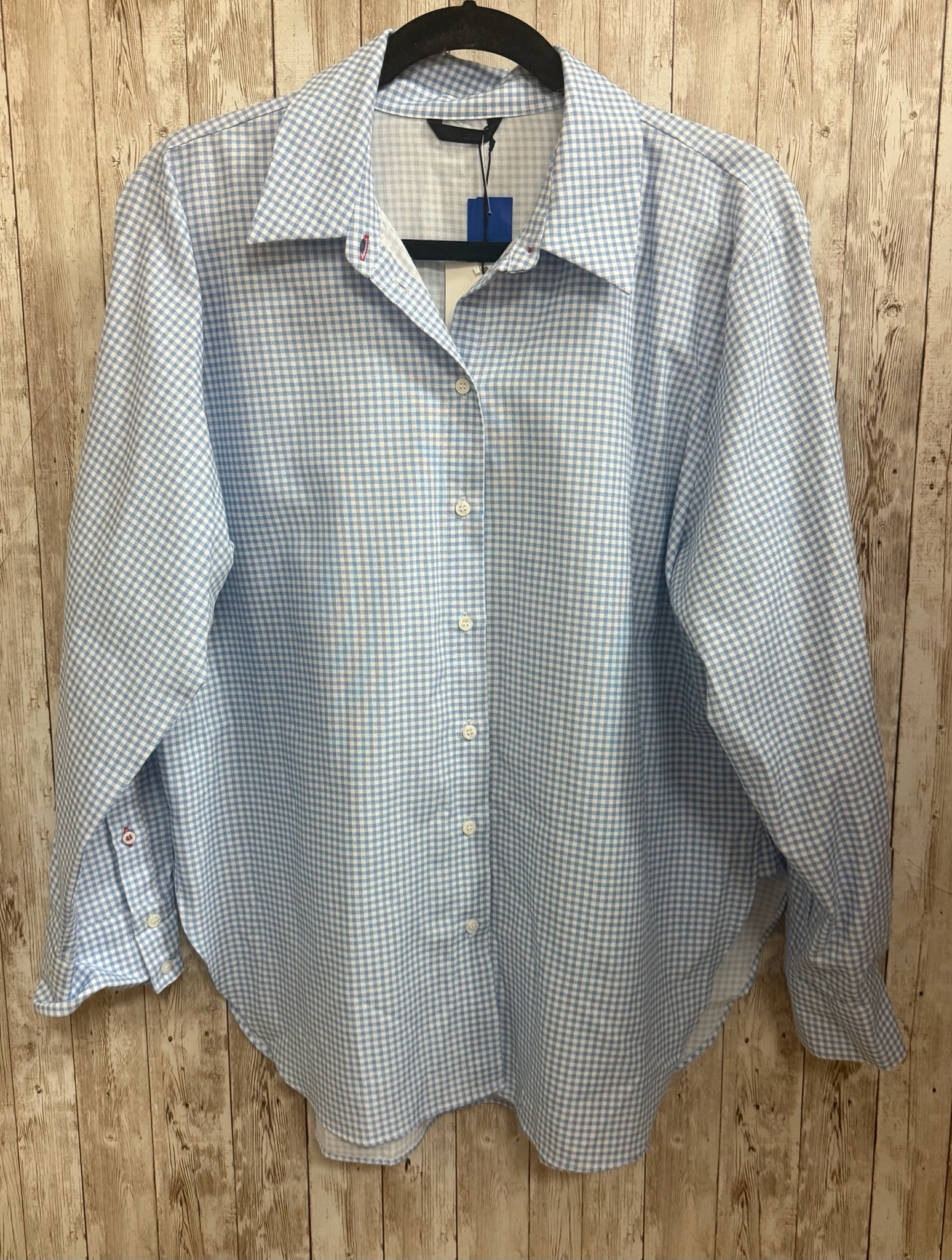 Size L ZARA BLUE PLAID Top