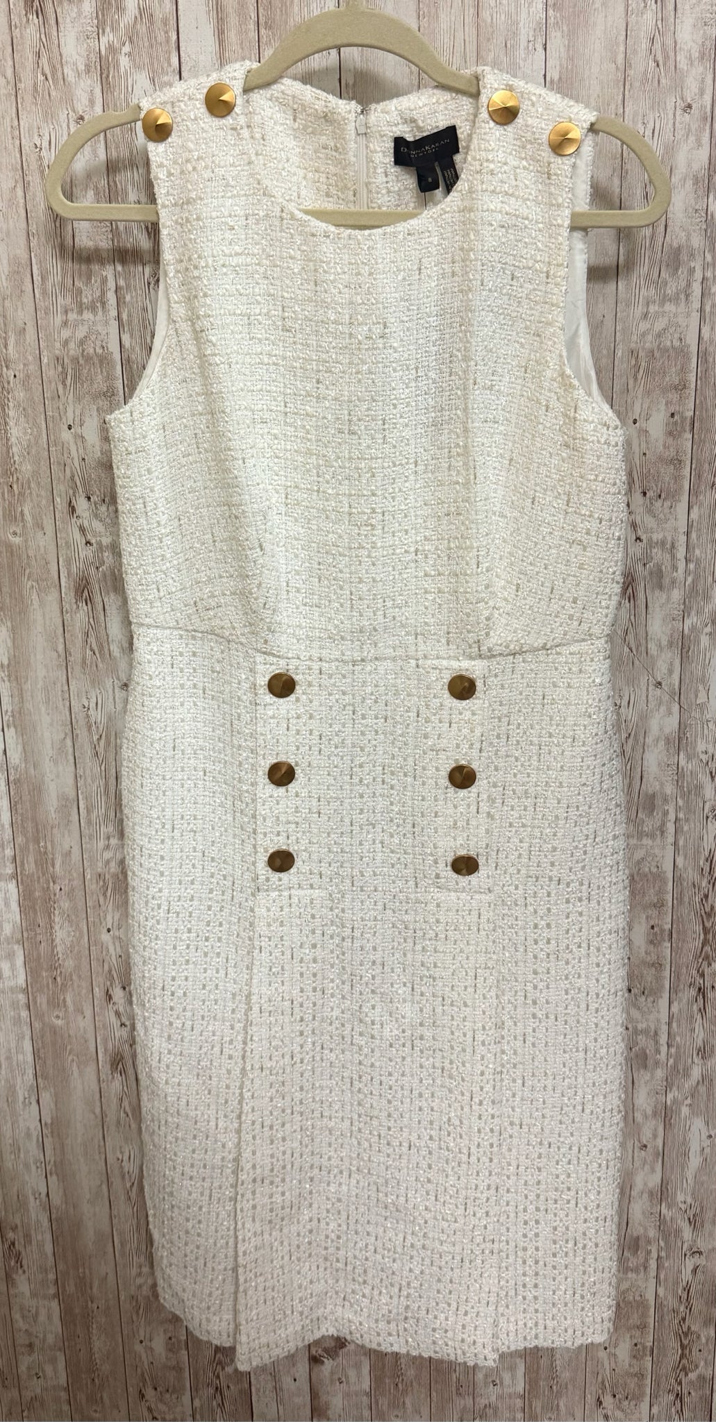 DONNA KARAN Size 8 Cream Dress