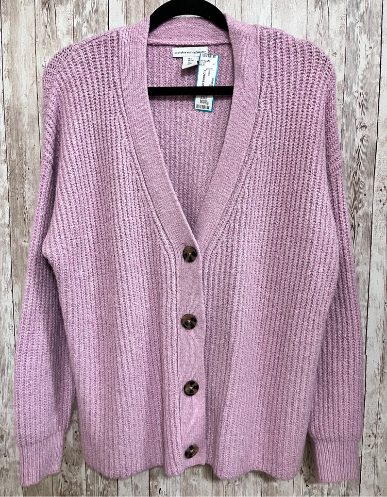 CUPCAKES AND CASHMERE Size L Violet Cardigan