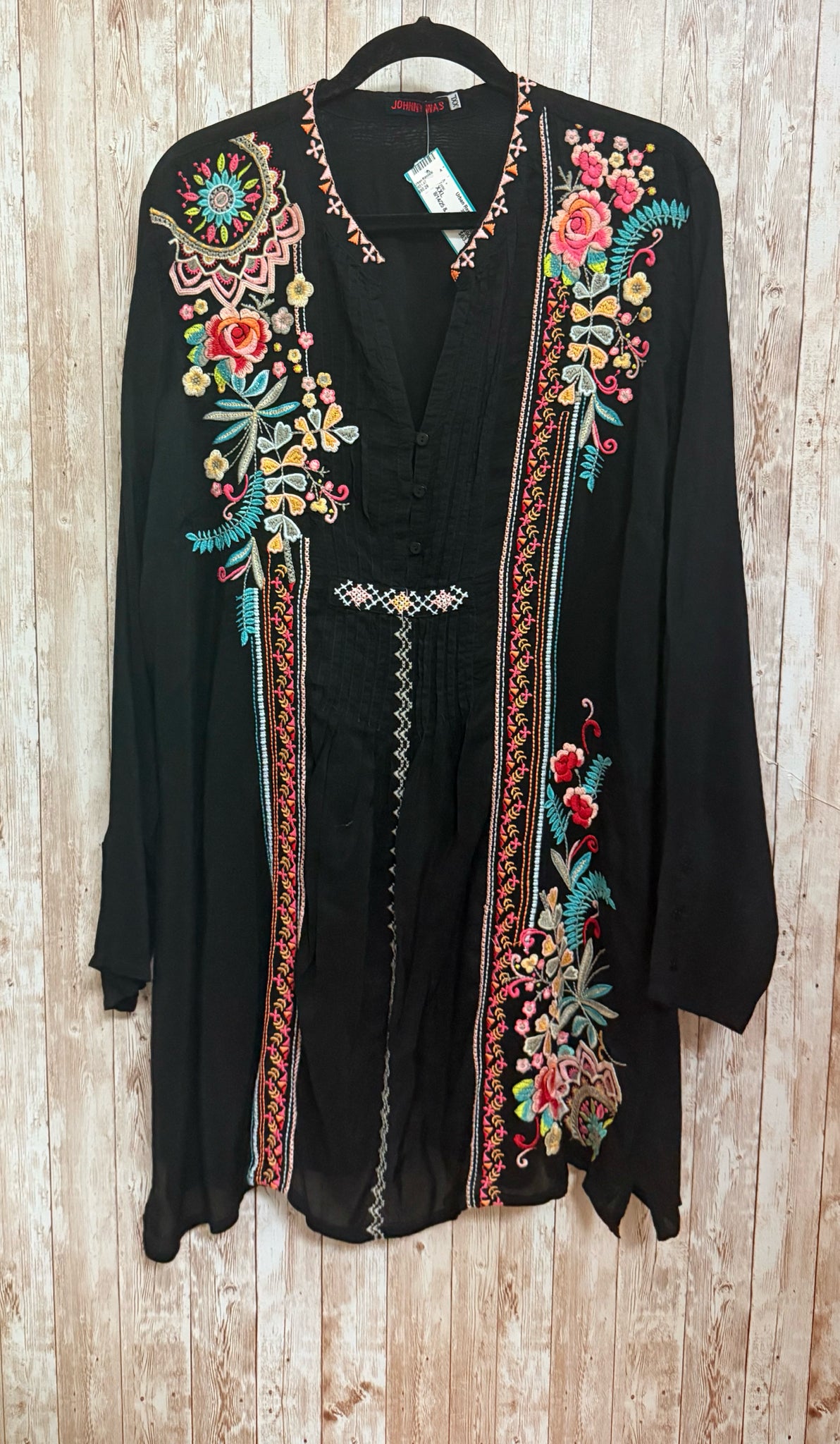 JOHNNY WAS Black Women Size XXL Tunic