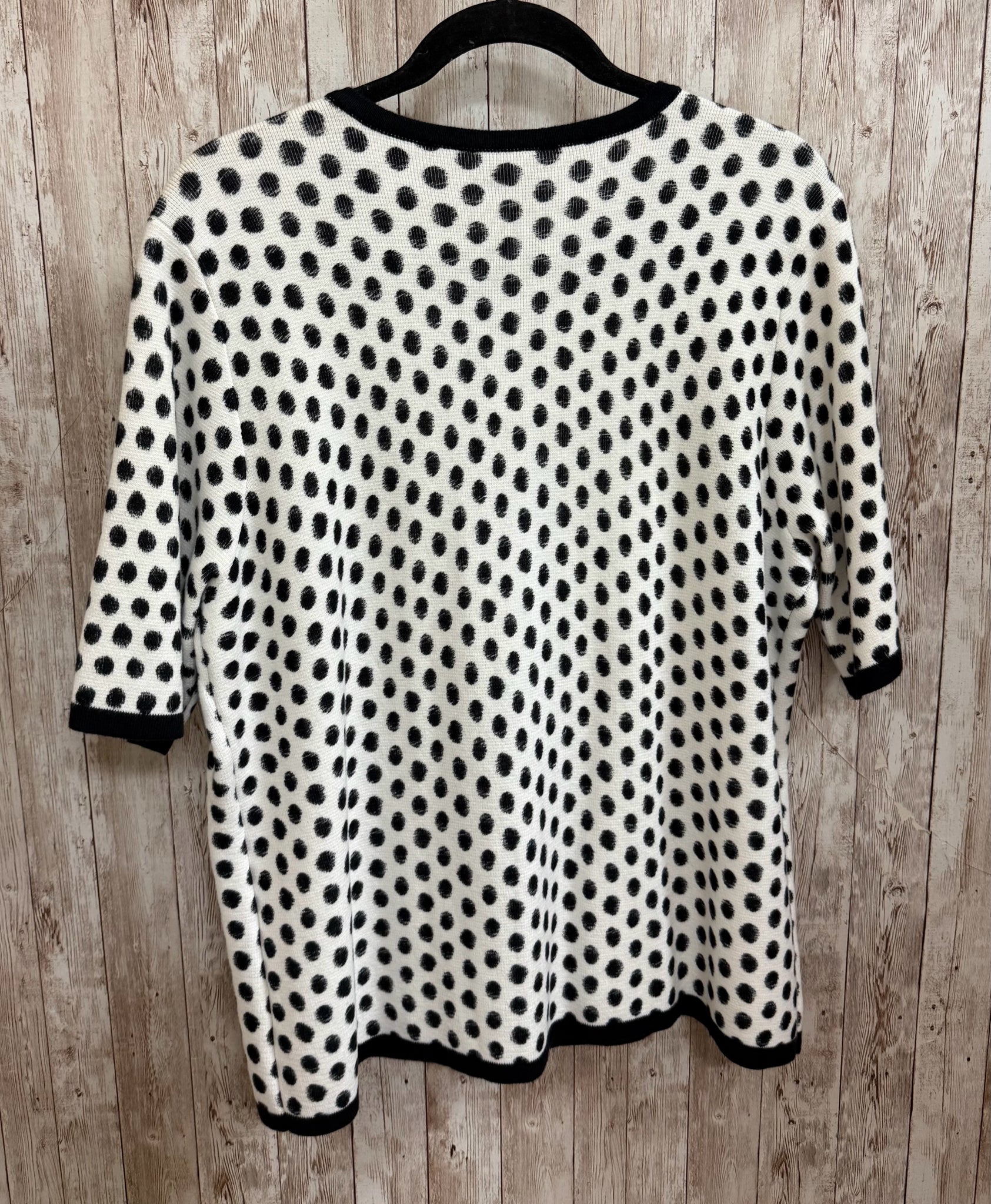 Size XL CHICO'S WHITE AND BLACK POLKADOT Cardigan