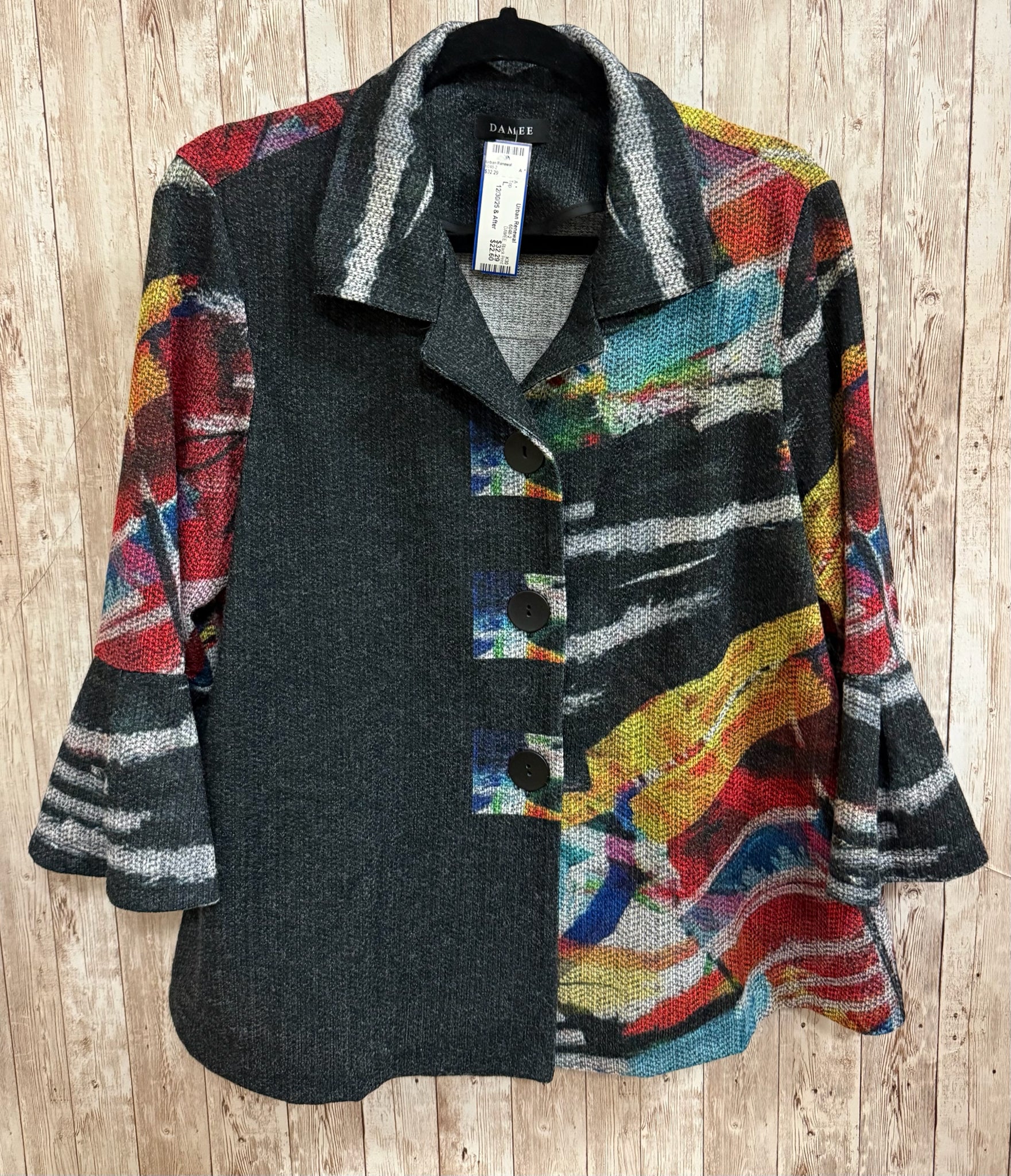 Size L DAMEE Black Print Top