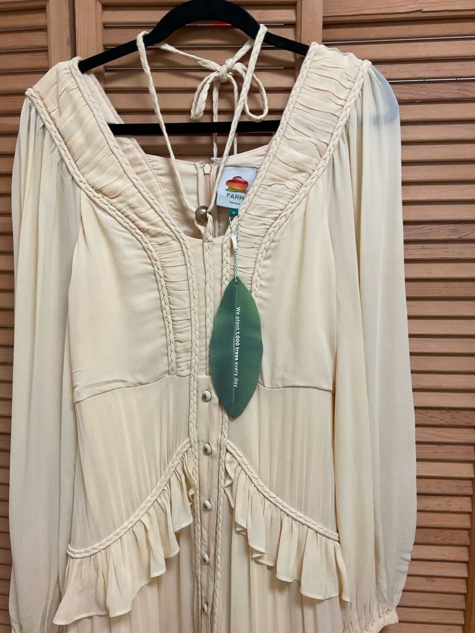 Size M FARM RIO Pale Yellow Dress