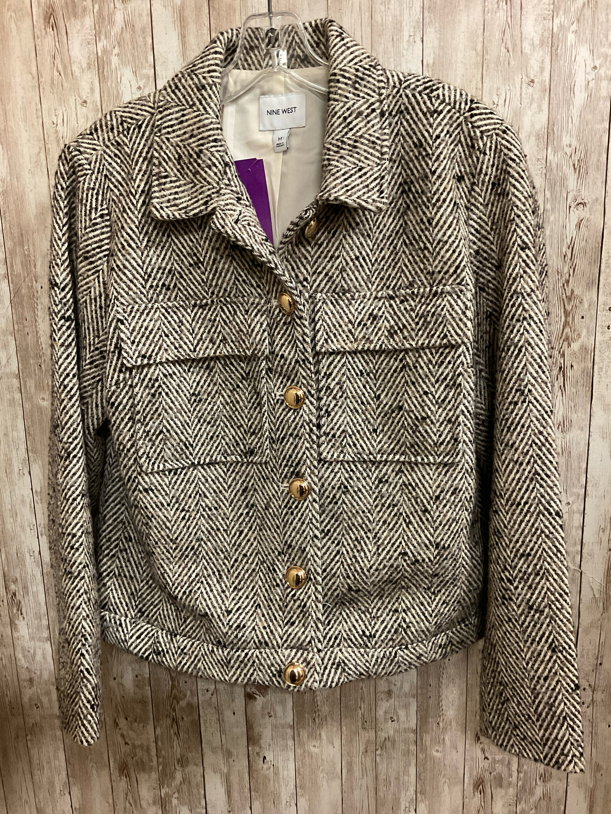 Size M NINE WEST Brown Print Jacket